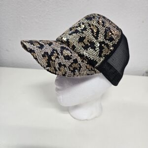 Sophia Collection Sequence Leopard Print Women's Trucker Hat NEW